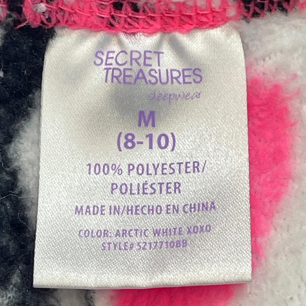 Secret Treasures WOMEN Pajama Bottoms with Pink Hearts and Black XO Pattern 8-10